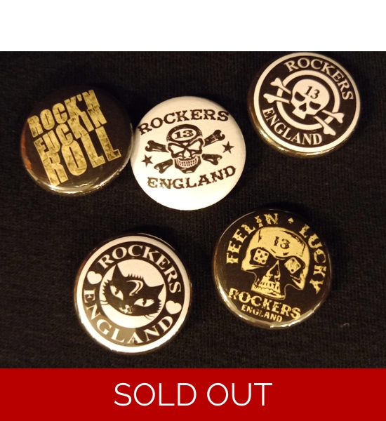 Rockers England Pin Badge Set UK P&P Included
